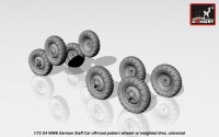 AR AC7340   1/72 Mercedes G4 wheels with weighted tires, off-road pattern (attach2 17360)